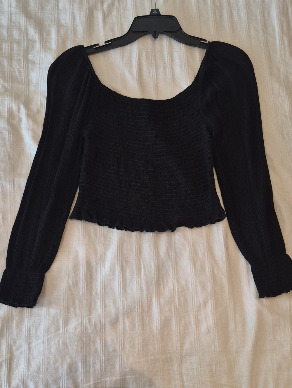 Ambiance Black Long Sleeve Crop Top